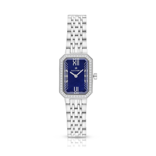[WAT31WCZ00BLUW135] Stainless Steel 316L Watch Silver Color With White Zircon - blue MOP dial 