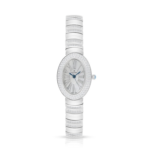 [WAT31WCZ00MOPW136] Stainless Steel 316L Watch Silver Color Embedded With White Zircon - white MOP dial 