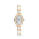 Stainless Steel 316L Watch Silver And Rose Golden Color Embedded With White Zircon - white MOP dial 